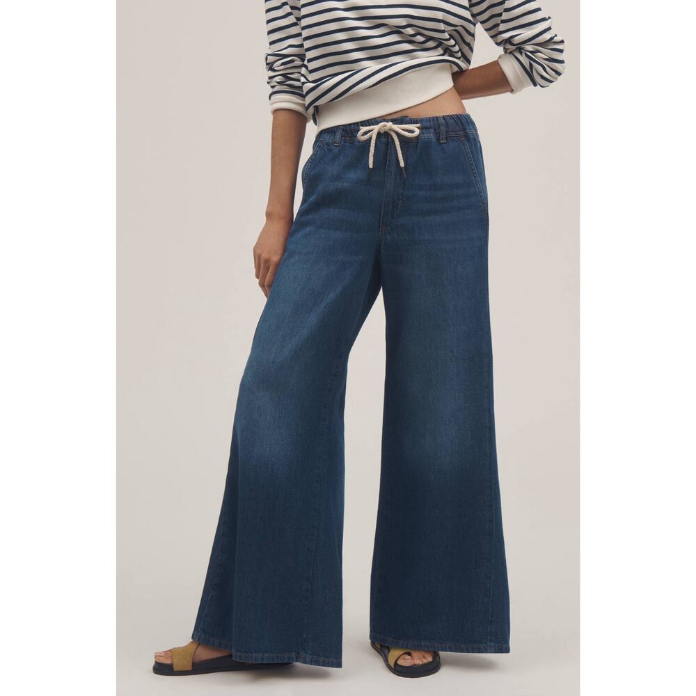 NWT Anthropologie Pilcro Pull-On Mid-Rise Flare Jeans size Large